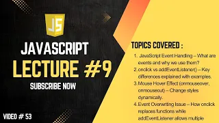 JavaScript Events Explained onclick vs addEventListener Mouse Hover Effect