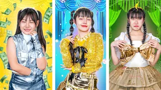 فتاة غنية مقابل فتاة فقيرة مقابل فتاة غنية للغاية في ليلة الحفلة الراقصة 