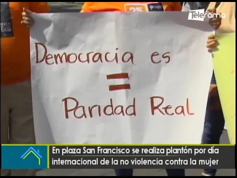 En plaza San Francisco se realiza plantón por día internacional de la no violencia contra la mujer
