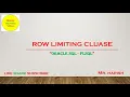 Oracle Row Limiting Clause