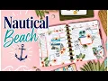 PLAN WITH ME NAUTICAL BEACH SPREAD HAPPY PLANNER
