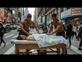 Full Body Massage in the Middle of the Street in New York
