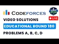 Educational Codeforces Round 180 Solutions - A to D by Vibhaas TLE Eliminators