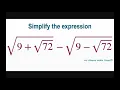 Simplify expression sqrt 9 sqrt 72 - sqrt 9