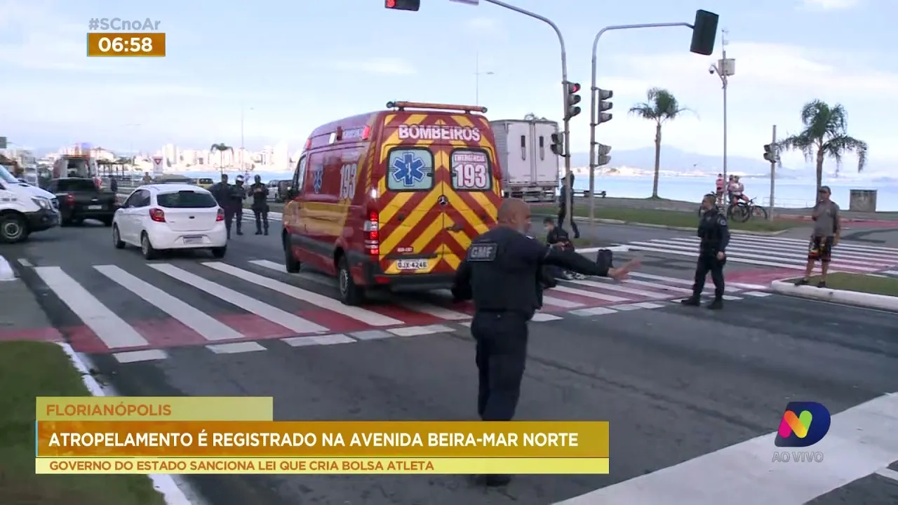 Atropelamento é registrado na avenida Beira-Mar Norte em Florianópolis