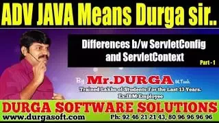 ADV JAVA Differences between ServletConfig and ServletContext Part - 1
