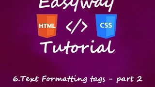 6 HTML CSS Tutorial Text Formatting tags part 2 - english