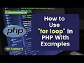 How to Create for loop in PHP What is the Use of for loop in PHP PHP Tutorial-7