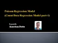 Poisson Regression Model Count Data Regression Model Part 1