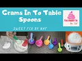 How to measure grams into table spoons Sweet Fix By Naf