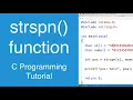 strspn function C Programming Tutorial