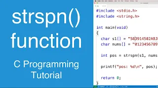 strspn function C Programming Tutorial