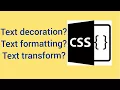 Part 7 - Text decoration Text formatting css css on text css tutorial for beginners