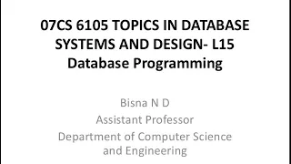 TDSD L15 Database programming