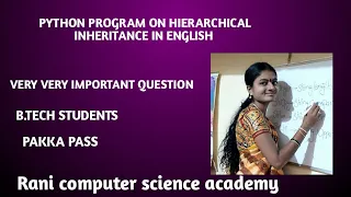 Python program on Hierarchical inheritance in English B tech students