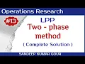 Two Phase method maximization LPP solution Lecture 13