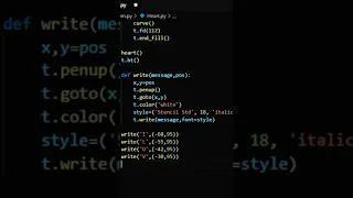 Make A Heart And zprint I LOVE YOU Using Python Turtle