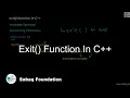 exit function in C Computer Science Lecture Sabaq pk