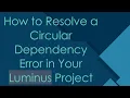 How to Resolve a Circular Dependency Error in Your Luminus Project