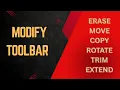 AutoCAD Tutorial for Beginners - MODIFY TOOLBAR ERASE MOVE COPY ROTATE TRIM EXTEND