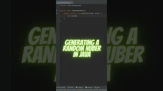 Generating A Random Number in JAVA