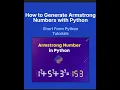 Find Armstrong Numbers in Python List All Armstrong Numbers from 1 to 1000 Tutorial