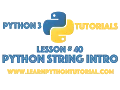 Python Tutorial Python String Introduction
