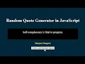 Javascript Project 6 Random Quote Generator with Javascript