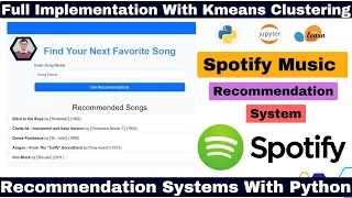 Build a Music Recommendation System using Spotify Dataset Spotify Music Recommendation System App