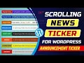 How to add scrolling news in WordPress website How to add news ticker in WordPress blog