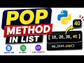Lec 14 pop method in python pop function data structures in python python for beginners