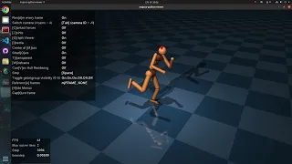MuJoCo Humanoid Balancing with External Force applied via GUI