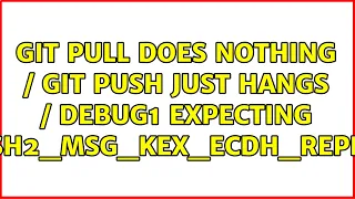 git pull does nothing git push just hangs debug1 expecting SSH2 - MSG