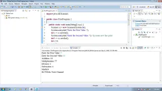 Java beginning Program part 4 - Run time values using Keyboard input with Arithmetic Operations