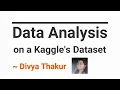 Data Analysis on a Kaggle s Dataset