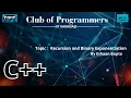 Recursion and Binary Exponentiation Competitive Programming Eshaan Gupta