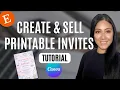 How To Make Printable Invitation Templates In Canva To Sell on Etsy