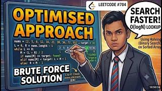 LeetCode 704 - Binary Search Easy Optimal Solution Explained