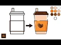 How To draw Coffee cup vector icon in adobe illustrator