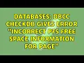 Databases dbcc checkdb gives error Incorrect PFS free space information for page