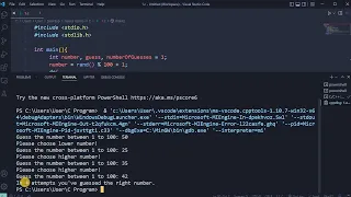 Number guessing game in C programming