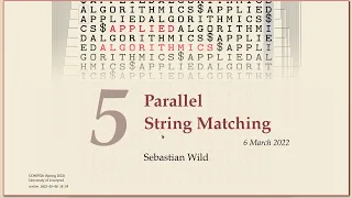 COMP526 Spring 2022 5-1 5 1 Elementary parallel string matching
