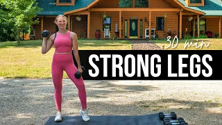 30 min STRONG Glutes, Thighs, and Abs Strength Training with Dumbbells