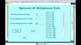 How to make Multiplication Table in Visual Basic Windows Form Application Visual Studio