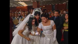 زوجات الحج التلاتة راحو فرح الرابعة وادوها علقة جامدة عائلة الحاج متولي 