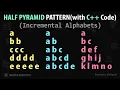 Simple Pyramid - Incremental Alphabets With C Code Pattern Printing Programs