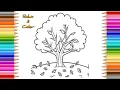 Relax Color Beautiful Tree Coloring Page Nature Drawing for Relaxation Stress Relief