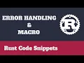 Rust Programming Error Handling Macros
