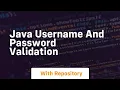 java username and password validation