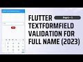 Flutter Form validation Flutter Textformfield Name Validation Part-1 2023
